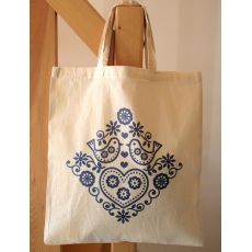 Plátená taška s potlačou - modrý motív