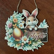 Tabuľka veľkonočná "zajko Vitajte"